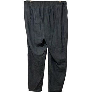 Eileen Fisher Pant Organic Cotton Check Tapered Leg Ankle Pants S